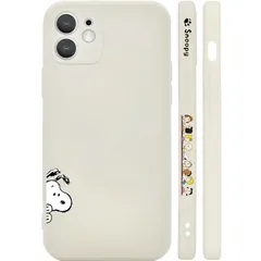 スヌーピー iPhone XR 用 ケース キャラクター スマホケース 萌えキャラ可愛い スマートフォンケース カバー レンズ保護 防キズ 高耐久性 ワイヤレス充電対応 アンチ指紋 良質テクスチャー アンティークホワイト イフォンXR 0
