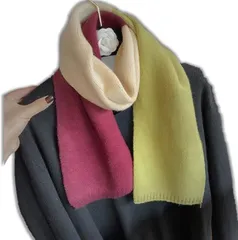 Coup de Coeur！ クープ・ド・クール マフラー レディース ストール 冬物 防寒 保温 マルチカラー 個性的 上質 軽量 起毛 秋冬 ギフト クリスマス 彼女 プレゼント(C(パープル、ホワイト、イエロー),  Free Size)