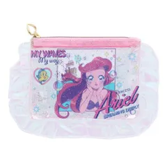 【メール便】リトルマーメイド フラットポーチ フリル付クリアポーチ アリエル バレエコア Y2K ディズニープリンセス サンスター文具 コスメポーチ 小物入れ キャラクター グッズ 