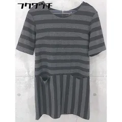 ◇ AMERICAN RAG CIE アメリカンラグ シー 半袖 ミニ ワンピース サイズF ブラック グレー レディース 【中古】 【1104150005904】