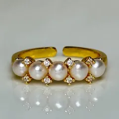 花珠級本真珠リング5mm　ベビーパールリング　指輪