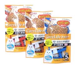 【　MIXI３個が１セット　】Ｃｏｚｙ Ｌｉｆｅ　トッパー　１パック（１０ｇ×５袋）×３種類各１個づつ・計３個が１セット　チャオ　いなば