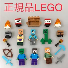 正規品 中古 LEGO レゴ マインクラフト  ミニフィグ　6個　まとめ売り　おまけ付き NP-431 ※MINECRAFT　マイクラ　スティーブ　アレックス　クリーパー　ゾンビ　ドラゴンスレイヤー　村人　TNT　武器　他 465のサムネイル