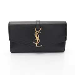 サンローランパリ SAINT LAURENT PARIS 二つ折り長財布 シュルピス 553559 ブラック レザー シュルピスウォレット レディース Used Bのサムネイル