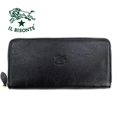イルビゾンテ 財布 長財布 IL BISONTE ラウンドファスナー SZW046 PV0005 BK128B ブラック 黒色 レザー 本革 じゃばら