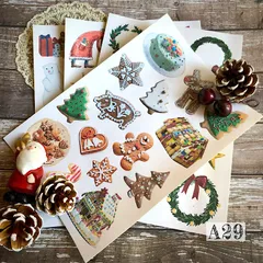 【A29 コラージュ素材】クリスマスシール　ジャーナル　おすそ分け　デザペ