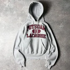 90s Lee 3段 カレッジ プリント RWタイプ スウェット フード パーカー / 90年代 オールド 霜降り グレー リー リバース