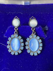 ヴィンテージアクセサリー　イヤリング　ブルー　レディースアクセサリー