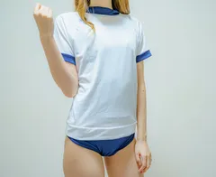 体操着 ブルマ コスプレ セクシー 体操服 半袖  紺色 大人用 セットのサムネイル