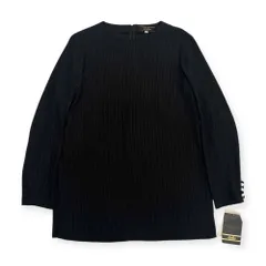 新品 タグ付き Leilian レリアン ストライプ 長袖 シャツ ブラウス 9/ブラック系 レディース