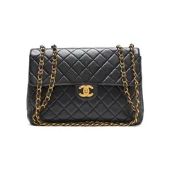 CHANEL シャネル デカマトラッセ  ターンロック  シングルフラップ  チェーンショルダー ラムスキン 黒（ゴールド金具） ショルダーバッグ ミニショルダーバッグ レディースバッグ レディースバッグ ハイブランド【中古】【送料無料】