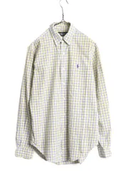 【お得なクーポン配布中!】 90s ラルフローレン チェック 長袖 ボタンダウン シャツ メンズ S 90年代 オールド ポロ 長袖シャツ BD BDシャツ ワンポイント ポニー刺繍