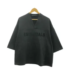 FOG ESSENTIALS / エフオージーエッセンシャルズ | Heavy Jersey Football Tee  / ラバーロゴ フットボール オーバー カットソー Tシャツ | XS | ブラック | メンズ