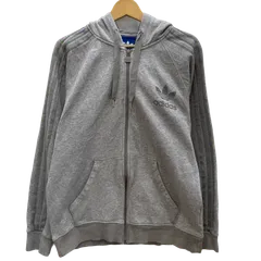 adidas アディダス パーカー フーディー フルジップ スリーライン レトロ フロントロゴプリント パキスタン製 Mサイズ