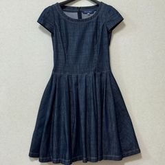 M'S GRACY デニムワンピース 半袖 リボン スクエアネック - メルカリ