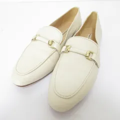 美品 FABIO RUSCONI ファビオルスコーニ レザー ビットローファー フラットシューズ 36 23.0cm相当 ホワイト レディース 古着 中古 USED