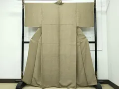 平和屋着物■極上　小紋　格子柄　利休茶色地　逸品　CZAA3567s5