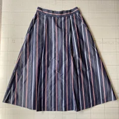ト2509-②-5146 デッサン　Dessin ストライプフレアスカート　グレー　サイズ２