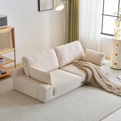 2人掛けソファベッド フロアソファ コンパクト 幅約167cm ローソファ こたつ用 ソファー 1人暮らし マルチに使える クッション付き 座椅子 1人掛け
