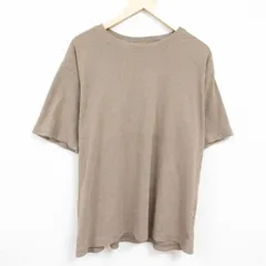 XL/古着 トミーヒルフィガー TOMMY HILFIGER 半袖 ブランド Tシャツ メンズ 90s 無地 大きいサイズ クルーネック ベージュ カーキ 24feb28 