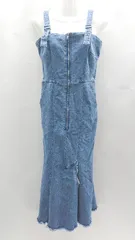 ◇ Θ GRL グレイル 肩ひも調節可能 ロング デニムワンピース サイズM ブルー レディース E  【1502060043519】