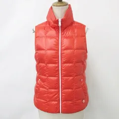 アダバット adabat ゴルフ ダウンベスト リバーシブル チェック 収納袋付 ナイロン レッド ホワイト 赤 白 38