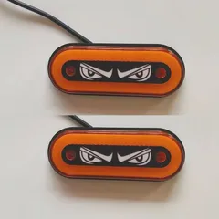 2個セット LED デビルアイライト サイドマーカー 装飾 車用 12-24V 防水 LEDライト イエロー 黄色 明るい 11.5cm マーカーランプ デコトラ バイク テールランプ 簡単取付 配線付き t6452