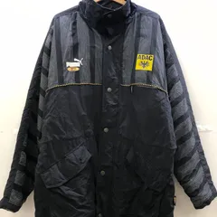 Puma プーマ vintage ヴィンテージ PUMA KING ADAC ナイロンジャケット 中綿 刺繍ロゴ オーバーサイズ 90’s  メンズ XL 90年代 ブラック