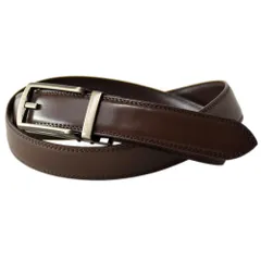 オートロックベルト《チョコ無地》 新品 未使用牛革 本革 レザー 穴なし カット可能 ビジネスベルト 【C7T】【メール便3】 ファッション