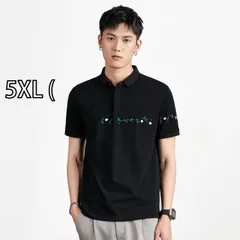 [5XL (]秋冬 コーデ メンズ  服 シンプル ファッション オシャレ 大人 かっこいい 大きいサイズ ストリート 紳士服  半袖 ポロシャツ 花 通気性 白 T シャツ