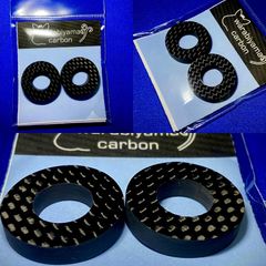 魅せるドライカーボンワッシャー　カーボンアーバー　釣り　M12用2枚セット　厚み5.0㎜　平織艶あり　蕨山Carbon