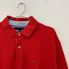 トミーヒルフィガー TOMMY HILFIGER ポロシャツ XL レッド 赤 コットン100% メンズ 半袖