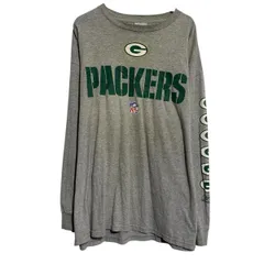 Reebok 長袖 プリントTシャツ XL グレー リーボック プルオーバー ビッグサイズ アームプリント NFL 古着卸 アメリカ仕入 a702-6895