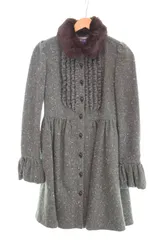 バーバリー Burberry ブルーレーベル ラビットファー Aライン ロングコート 緑 E1B27-256-70 ジャケット グリーン 38 103LT-91