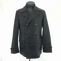 ラルフローレン★ウール/Pコート【M/黒】ロゴボタン/両サイドポケット/RALPH LAUREN◆BC180W<sale>