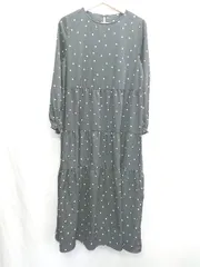 ◇ ⊇ ROPE PICNIC ロペピクニック ドット柄 長袖 ロング丈 ワンピース サイズ38 ブラック ホワイト レディース E  【1502030019506】