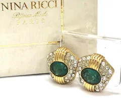 ニナリッチ　ヴィンテージ　イヤリング　ラインストーン　18703105