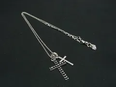■極美品■ SWAROVSKI スワロフスキー クロス 十字架 ネックレス ペンダント アクセサリー シルバー系×ブラック系 FK5200