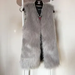 MACPHEE エコファーロングジレ ロングベスト 白 36*YC103