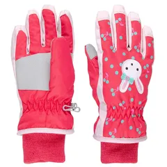 TRIWONDER キッズ スキー グローブ 手袋 防水 防寒 スノー手袋 女の子 アウトドア 冬用 滑り止め付き 透湿 換気性 耐磨耗性 (レッド, S (4-6 歳))