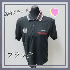 ☆新品未使用　PARIS「新・デザインポロシャツ」半袖　ブラック　S～Mサイズ　ゴルフのサムネイル