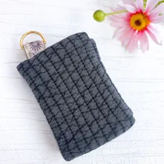 折りたたみポケットティッシュ キーホルダー ヌビ×インド刺繍リボン No.4