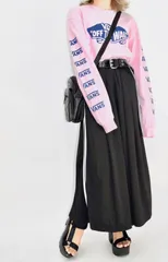 Side Line Black Long Flare Skirtのサムネイル