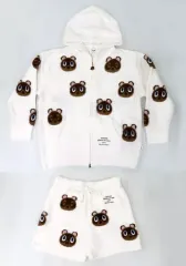 【中古】衣類 つぶきち＆まめきち つぶまめジャガードパーカー＆ショートパンツセット ホワイト レディースフリーサイズ 「あつまれ どうぶつの森 meets GELATO PIQUE」