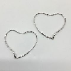 Q2574 超美品 ティファニー SV925 ラージ オープンハート ピアス 