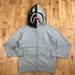 ☆ 【新品同様・正規品】 A BATHING APE シャークパーカー グレー ☆XL☆ プルオーバー シャーク パーカー グレー a bathing ape