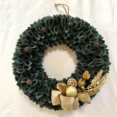 Handcrafted Forest Green Fabric Wreath | Premium Welcome Decor