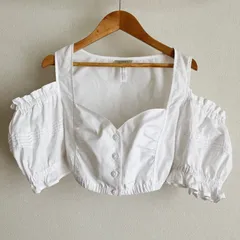 ユーロヴィンテージ チロル ショート丈 レースブラウスA（m232）