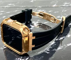 シームレス ＆ローズゴールドTPU アップルウォッチ ラバーベルト Apple Watch ケース カバー 38 40 41 42 44 45 49mm Apple Watch バンド box入り