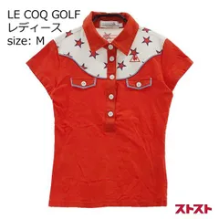 LE COQ GOLF ルコックゴルフ 半袖ポロシャツ 星柄 オレンジ系 M [240001980870]#
